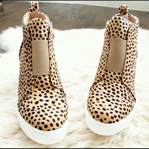 Cheetah Wedged Sneaker - Picture 1 of 3
